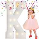 4FT Marquee Light Up Letters, Large Marquee Letters, Mosaic Balloon Frame Letters Big Letters for Engagement Wedding Decorations Birthday Party Backdrop Decor, Balloon Arch Kit Letter K