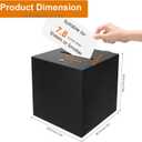 Acrylic Donation Box, 12" X 12" X 12" Ballot Suggestion Box with Lock & 2 Keys, Raffle Voting Box with Slot for School Conference Fundraising (Black)