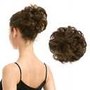 BARSDAR 100% Human Hair Bun Extension - Real Human Hair Medium Brown Messy Bun Scrunchie for Women - Elastic Wavy Brown Updo Extensions Thick Soft Fluffy Natural Looking Chignons Hairpieces Daily