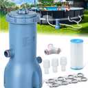 Pro Series 1000 GPH Above Ground Pool Filter Pump, Powerful Pool Cartridge Filter Pump, Water Circulation and Filtration System -Improved Water Clean & Clarity, Pools Pumps Above Ground-Gray