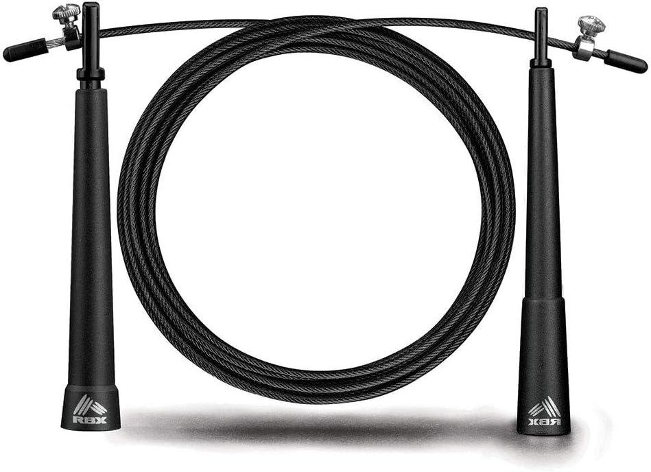 RBX-9FT. ADJUSTABLE SPEED ROPE WITH 7" HANDLES-LARGE (BLACK)