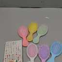 6 Pcs DIY Mini Hair Brush Set with Gem Stickers, Make Your Own Hair Brush Rhinestone Self-adhesive Stickers DIY Craft Kit Accessories for Women Party Gifts(13 Pcs,Colorful)