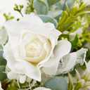 White Rose Wrist Corsage, Pack of 2 PCS Wedding Bridal Wrist Flower Corsage Hand Flower Artificial Silk Rose Decor for Prom Party Wedding