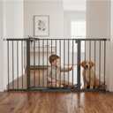 Mumeasy 36-63" Extra Wide Baby Gate for Stairs, 28.74" Walk Through Large Dog Gate for Doorways & Hallways, Auto Close Pet Gate Indoor, Pressure Mounted Child Wide Long Safety Gate for House, Black
