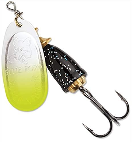 Blue Fox Classic Vibrax Spinner, 7/16-Ounce, Chartreuse Tipped Silver Flake 2Pack