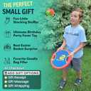 Fun Bouncy Paddle & Stringy Ball Toss & Catch Game - Easy to Use for Kids All Ages - Soft Foam Design for Safe Play Indoors or Outdoors - Also Works as Flying Disc - Great Gift Idea for Boys & Girls