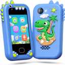 Lapare Kids Phone for Boys, Touchscreen Toy Phone with Dual Camera, Music & Games, Pretend Learning Toy Phone for Toddler with 32GB SD Card (Blue)