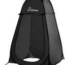 Wolfwise Pop Up Shower Tent, Portable Instant Changing Tent with Ventilation Window & Carry Bag, Privacy Bathroom Toilet for Beach, Camping & Outdoor, Width 47 ", Height 75 ", Black (EXP 12/31/40)
