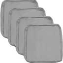 Sqodok Patio Cushion Covers 25x25 inch, Waterproof 4Pack Outdoor Cushion Covers Replacement,Seat Slipcovers for Patio Furniture, Sectional Sofa, Wicker Chair, Grey