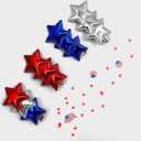 2 x Red White and Blue Star Hair Clips for Women Girl y2k Hair Barrettes Hair Accessories for Thin Short Thick Hair 4 Sets