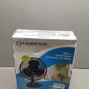 Comfort Zone Oscillating Table Fan with Adjustable Tilt, Convenient Push Button Controls, Quiet, 12 inch, 3 Speed, Desk Fan, Airflow 7.25 ft/sec, Ideal for Home, Bedroom, Dorm & Office, CZ121BK