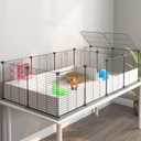 Oneluck Guinea Pig Cage, Indoor Habitat with Waterproof Plastic Bottom,Playpen for Small Pet Bunny, Turtle, Hamster, Partition cage