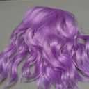 Short Bob Wigs with Bangs for Women Loose Wavy Wig Curly Wavy Shoulder Length Bob Synthetic Cosplay Wig for Girl Colorful Costume Wigs (Purple)