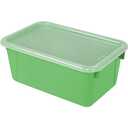Storex Small Cubby Bin, 5-Pack with Clear Lid/Classroom Green
