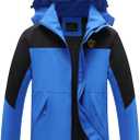 GIISAM Rain Jacket for Men, Mens Waterproof Raincoat Lightweight Rain Jackets Outdoor Rain Coat Windbreaker with Hood Blue XXL