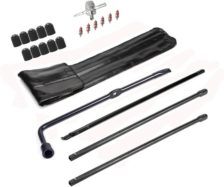 Dr.Roc Replacement for Spare Tire Tool Kit with Spare Tire Jack Handle Wheel Lug Wrench 2008 to 2016 Ford F-250 Super Duty F-350 Super Duty F-450 Super Duty F-550 Super Duty, Black, DRS24408