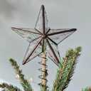 Christmas Tree Topper, Christmas Tree Star (Iridescent Texture Clear Glass, Copper)