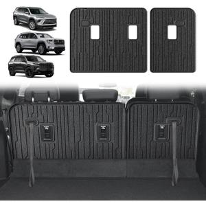 TripleAliners Backrest Mats All Weather Liners Compatible with 2024+ GMC Acadia/Chevy Traverse & 2025 Buick Enclave TPE Third Row Seats Back Cover