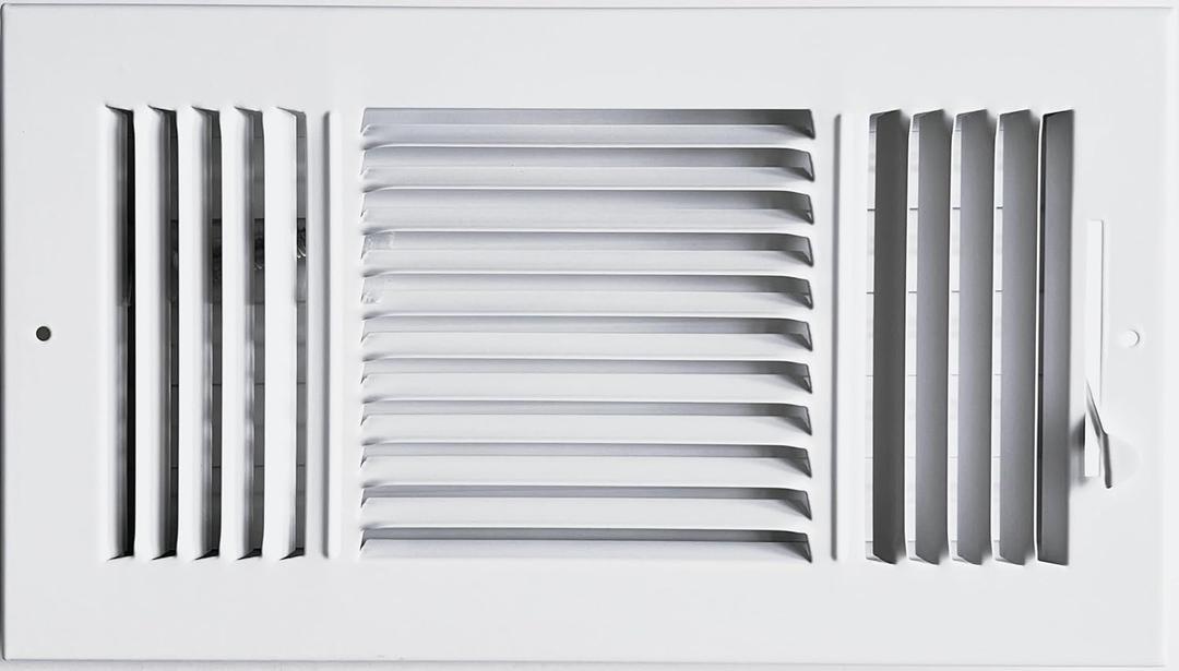 HBW 12"x 6" (Duct Opening Size) 3-Way Stamped Face Steel Ceiling/sidewall Air Supply Register - Vent Cover - Actual Outside Dimension 13.75" X 7.75"