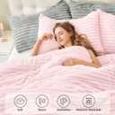 BEDELITE Fleece King Comforter Set -Super Soft & Warm Fluffy Cherry Blossom Bedding, Luxury Fuzzy Heavy Bed Set for Winter with 2 Pillow Cases