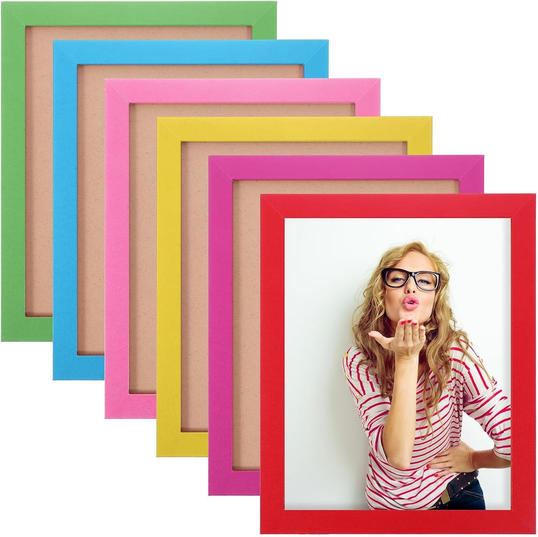 6 PCS Colorful Picture Frame 8x10 Picture Frame, Glitter Photo Frames Tabletop Photo Display Cute and Fun for Desktops, Display Cases, Bedrooms, Living Rooms, Photos and Handicrafts-6 Colors, 20x25 inches