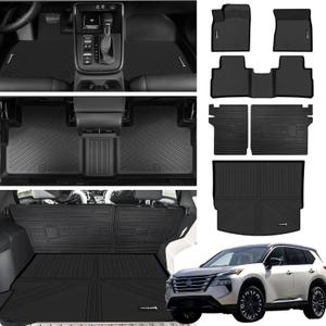 Floor Mats & Cargo Liner for 2021-2025 Nissan Rogue with Backrest Mat S/SV/SL/Platinum (NOT for Sport) All Weather TPE Protection Floor Liners Full Set with Trunk Mat for 2025 Nissan Rogue Accessories