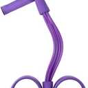 21 Fitness Resistance Bands-4 Tube Pedal Ankle Puller,Pedal Resistance Band with Handle,Resistance Bands,Strength Training, Tummy, Waist, Arm, Leg Slimming, Home Gym Exercise Equipment, Purple 
