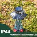 Muse Garden Solar Powered Hummingbird Feeder, 23oz Solar Lights Outdoor Garden Decor Ant and Bee Proof, Hand Blown Glass Lantern Gifts for Women Mom Birthday Unique, Blue