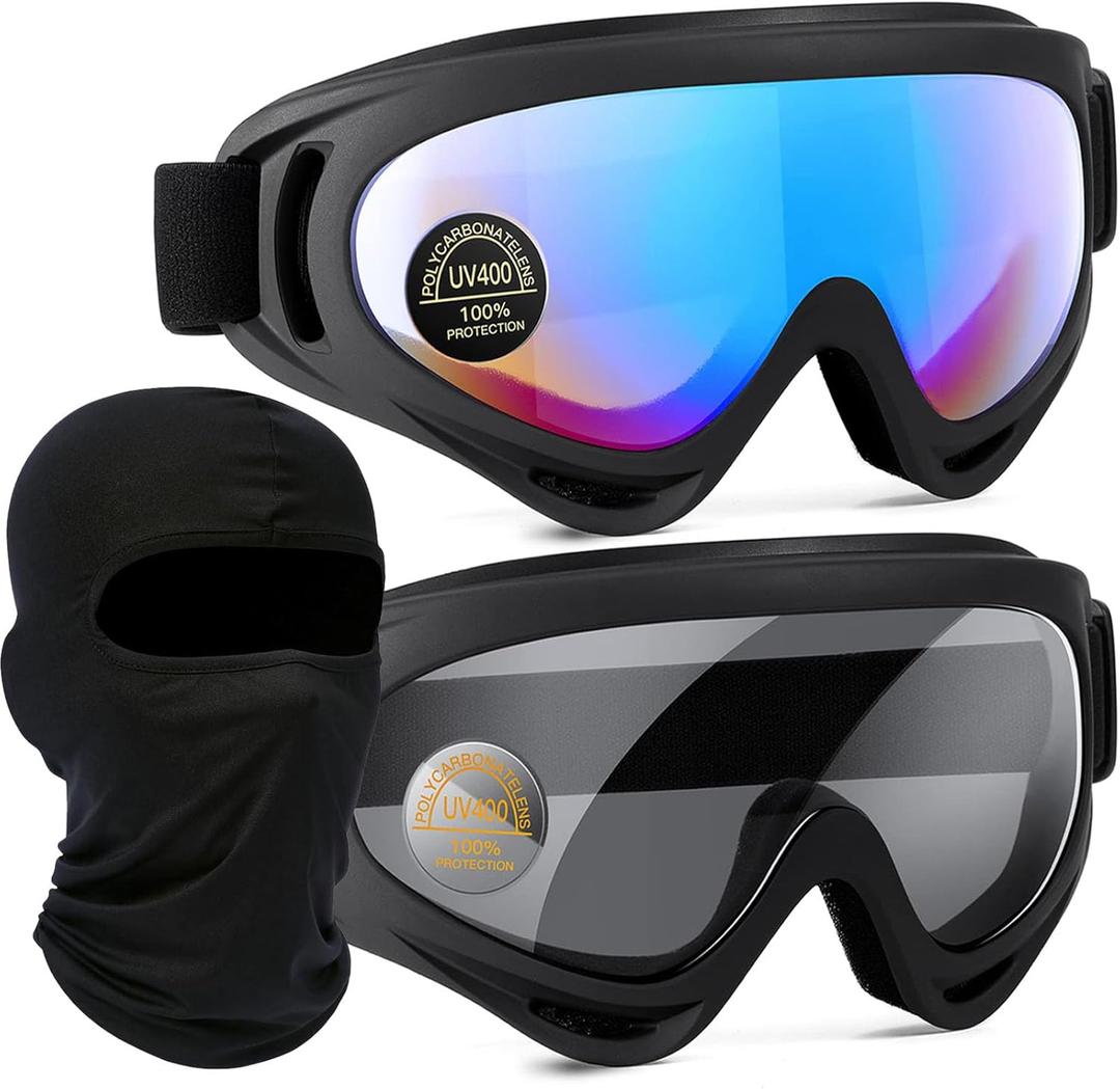 Aorplim Ski Goggles 2 Pack, Ski Mask and Snowboard Goggles, Snow Ski Goggles with Face Mask for Men Women Kids Boys Girls, Snowboard goggles with UV400/ABS/TPU Protection and Anti-scratch/Anti-fog