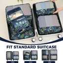 BAGAIL 9 Set Packing Cubes with Packing List Luggage Packing Organizers for Travel Accessories (Navy leaf)
