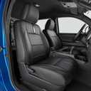 DiffCar® for Toyota Tacoma Seat Covers: 2016-2023 Double Cab, Full Set Faux Nappa Leather Truck Accessories for Tacoma 3rd Gen, Custom Fit Front Rear Row Car Seat Protectors for Tacoma TRD, Black