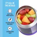 THERMOS FUNTAINER Insulated Food Jar, 10 Ounce, Kid Friendly Food Jar with Foldable Spoon, Purple