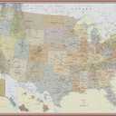 Swiftmaps World and USA Contemporary Premier 3D Two Wall Map Set (24x36 Laminated)