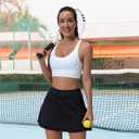 Women's Tennis Skirt High Waisted Pleated Athletic Skorts Skirts for Women with Pockets Sports Casual Skirts (Black, L)