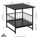 EazeHome 18" Square End Table, Modern Nightstand Side Table, Nightstand with Open Storage Shelf for Living Room, Heavy Duty Stand of Mini Beverage for Dorm, Kitchen Room, Black