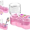 Paint Brush Cleaner, Upgraded Water Cycle Watercolor Rinser Dispenser with Holder and Palette, Washing My Brushes, Cleaning System for Acrylic,Watercolor,Painting Art Supplies for Adults Students (Pink)