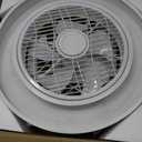 LEDIARY 20 Inch Low Profile Ceiling Fan With Light, Led Bladeless Ceiling Fans, Remote Control Enclosed Flush Mount Ceiling Fan With Timming, 3000-6000K, 6 Wind Speed, 3000LM, 57W-White