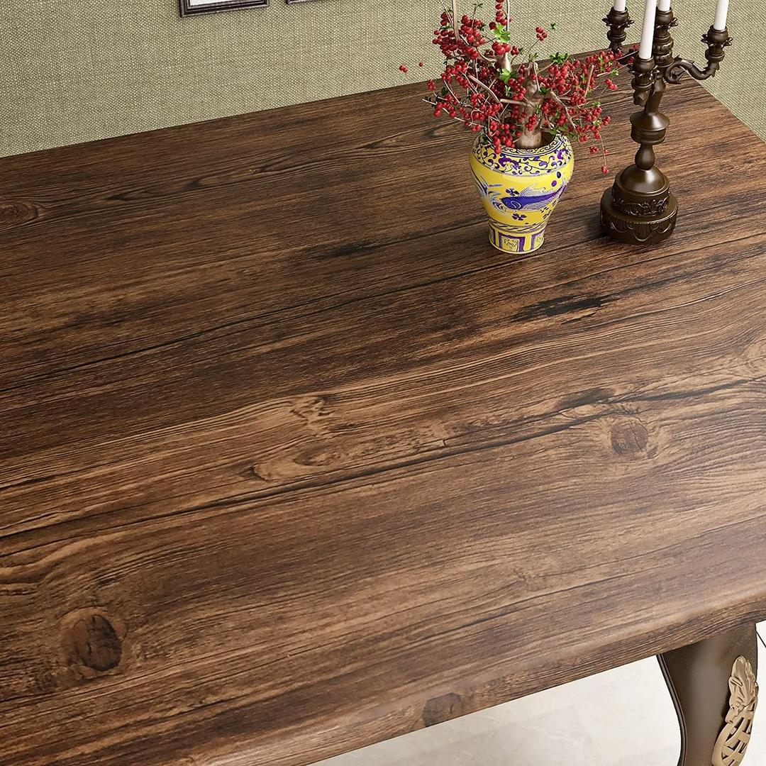 FunStick 36" x 200" Brown Wood Contact Paper Self Adhesive Wood Wallpaper Peel and Stick Wood Grain Wallpaper Thick Waterproof Removable Wood Paper for Kitchen Cabinets Countertops Table Desk Doors