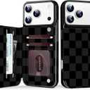 TopPerfekt for iPhone17 Pro Max Case Wallet with Card Holder, Military-Grade Drop Protection,Flip PU Leather Built,Double Magnetic Clasp and Durable Shockproof for iP17 PM5G 2025 Cover-Checkered Black