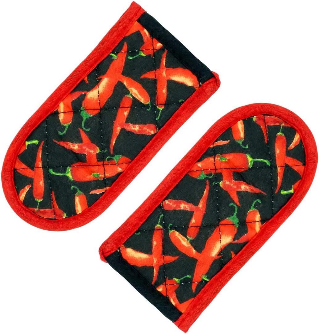 Evoio Cast Iron Skillet Handle Covers, Pan Pot Handle Covers Heat Resistant, Hot Handle Covers, Pan Pot Cast Iron Handle Holder Sleeves Mitt for Kitchen, BBQ and Baking Cookware (2-Pack Red Pepper)