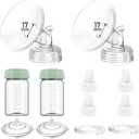 Breast Pump Parts Compatible with Spectra S1/S2/9 Plus/Synergy Gold, Full Set Replacement Parts for Spectra Include 17mm Flange, Duckbill Valve, Backflow Protector, Tubing, Bottle, Not Original Parts