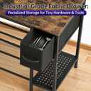 Sturdy Stable No Wobbly 3D Printer Stand with Filament Storage and Drawer, Heavy Duty 3D Printer Table 39.4"x23.6" Burnt Wood Color, 3D Printer Desk for Workshop Studio Office