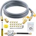 Propane to Natural Gas Conversion Kit for Grill Compatible with weber genesis, genesis II, spirit and spirit II etc,10FT 1/2" Natural Gas Conversion Kit with Regulator for weber Grills