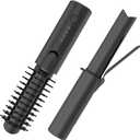 Youbella Cordless Hair Curling Iron Brush, Portable Travel Hair Curler, Mini 1.5″ Heated Round Brush, 3-in-1 USB Rechargeable Straightening Wand for Styling & Smoothing, 200 Million Ionic Care, Black