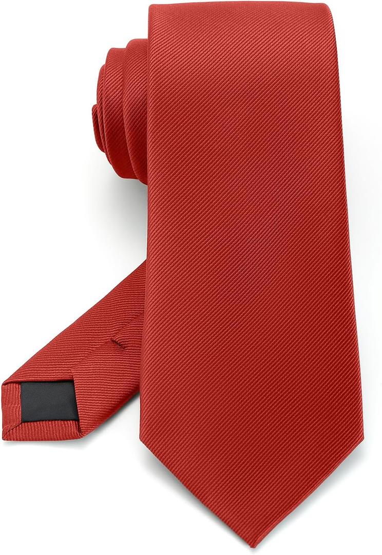Black Ties For Men Solid Color Formal Neckties 3.15" (8CM) Men's Ties (Red)