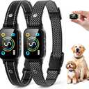 2 Pack Bark Collar, Smart Dog Bark Collar for Large Medium Small Dogs, Rechargeable Ultra-Light Training Collar with Beep Vibration, Anti Barking Device with 5-Level Sensitivity (Black)