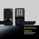 Keyless Entry Door Lock with Handle - IC Card and Anti-peep Password - Easy Installation for Home, Hotel - Matte Black