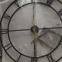 LEIKE 40 Inch Extra Large Modern Wall Clock, Oversize Rustic Round Nearly Silent Battery Operated, Black Metal Roman Numerals Wall Clocks for Living Room, Bedroom, Entrance Home Decor