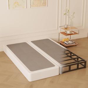 Maenizi Split Queen Box Spring 5 Inch Low Profile | Split Design, Easy Assembly Bed Foundation, Fabric Cover Included, High Bearing Capacity, Heavy Duty Metal, Noise Free