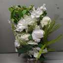 Ling's moment Free-Standing Wedding Aisle Runner Flowers Lily of The Valley | 17.5" Tall 4pcs Artificial Flowers Arrangement Chair Decoration (13.5"D x 13.5"W x 22"H)